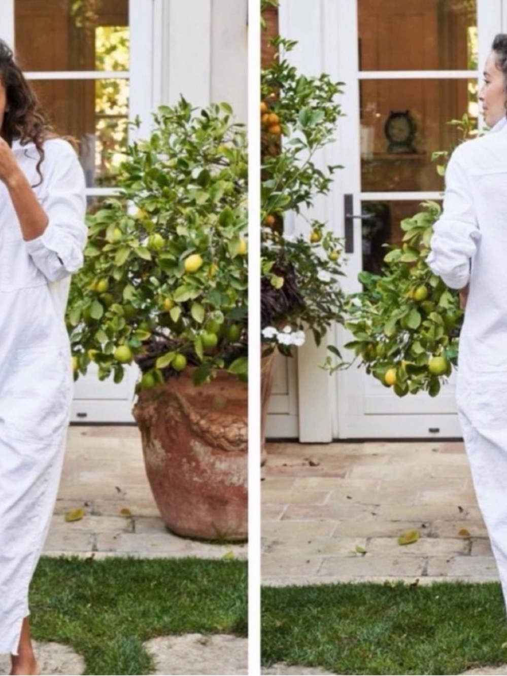Frank & Eileen White Long-Sleeve Jumpsuit